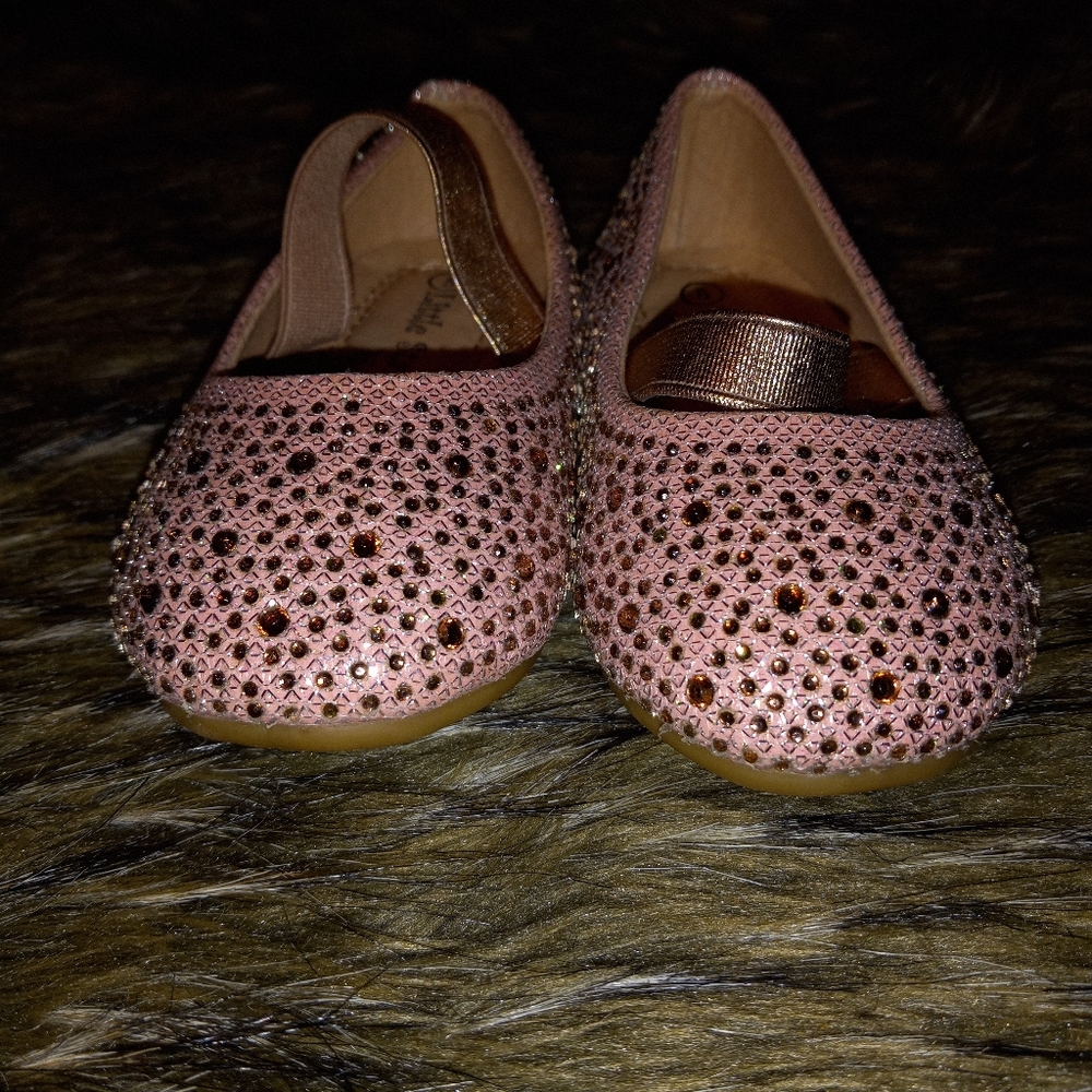 Little Star Toddlers Pink Rhinestone Carmen Shoes- 5